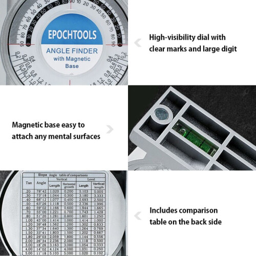 Professional Woodworking Tools Offering Portable Size And Ergonomic Design, Multi-functional Protractor With High-Quality Materials For Consistent 1