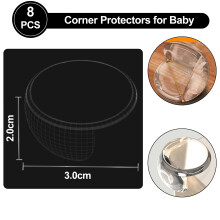 Protezione angolare per mobili per la sicurezza dei bambini, design trasparente, norme di sicurezza per bambini, resistenza agli urti, forte adesivo,