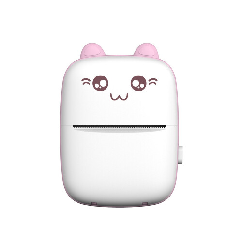 Cute Mini Printer Portable, Clear Printing Wireless Sticker Printer, Inkless Thermal Printing Paper Compatible with iOS + Android, Multifunctional