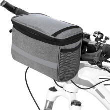Cestino per bicicletta, borsa da manubrio dal design intelligente con striscia riflettente per una maggiore visibilità, impermeabile e spaziosa con