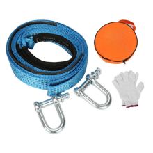 Vehicle Recovery Rope for Off Road Use, Reinforced Durability with High Strength Shackle Hook, Heavy Duty Polyester Tow Strap 5M Long 8-Ton Capacity,