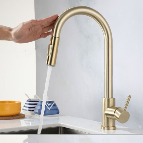 Efficient Solid Brass Kitchen Faucet, Magnetic Docking with Pull Down Hose, High Arc Spout for Large Cookware Clearance, Durable and Stylish for Your 2