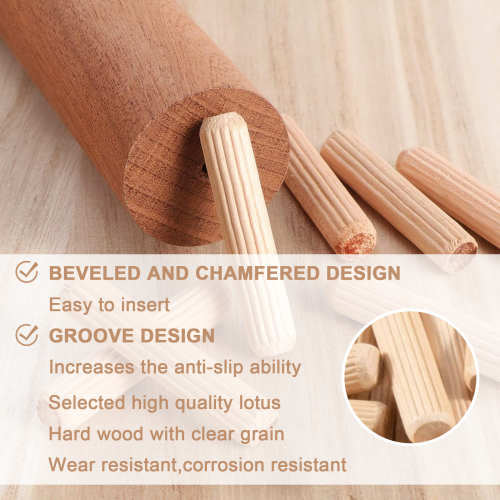 Dowel Pins, Chamfer Design for Superior Fastening and Diy Projects (150Pcs) 2