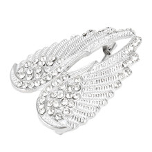 Elegant Crystal Rhinestone Angel Wing Brooch for Dress Sweater Shawl Collar Men