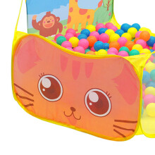 Kids Giraffe Ball Pit Tent with Basketball Hoop, 120x120x60cm Yellow