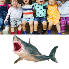 Vivid Plastic Shark Ornament | Engraved Ocean Animal Toy for Kids & Decor