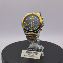 NEW BOSS HERO HB1513767 YELLOW GOLD & SILVER BLUE DIAL MEN'S WATCH GIFT