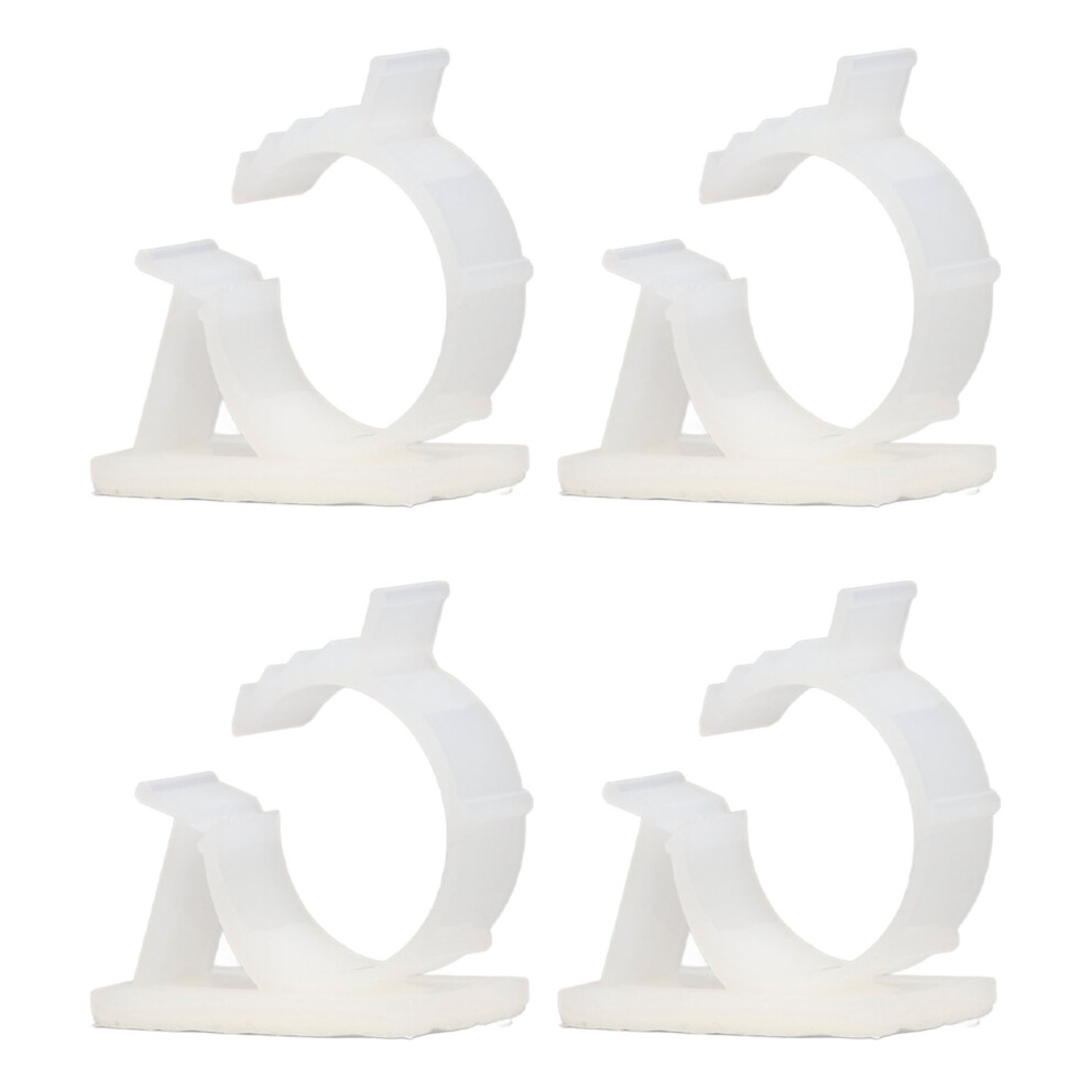 100Pcs Nylon Cable Management Clips, White, Adhesive, Pa66 8431371315226