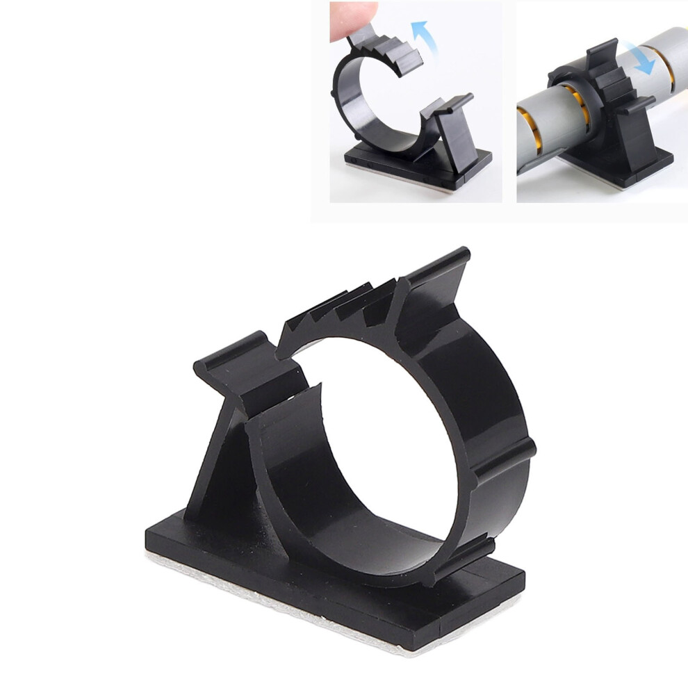 100 Pcs Black Self-Adhesive Nylon Cable Clips 8X10mm 4341371315055