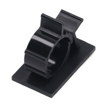 100 pezzi di clips in nylon nero per cavi 13x16mm con supporto adesivo per fili