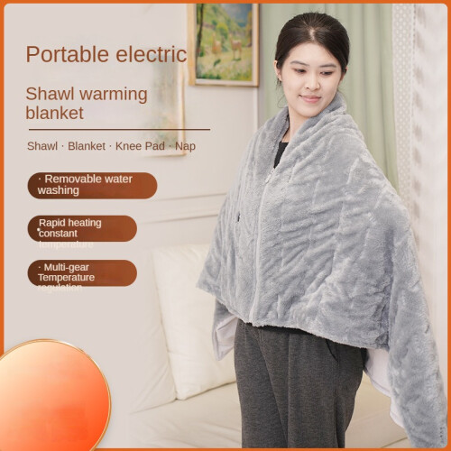 (Shawl blanket without power bank) Electric shawl three-way warming blanket 2