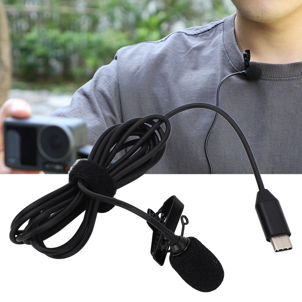 Omnidirectional Clip-On Lavalier Microphone For Insta360 One X2/X3, Type C, 1.5M 8411371319424