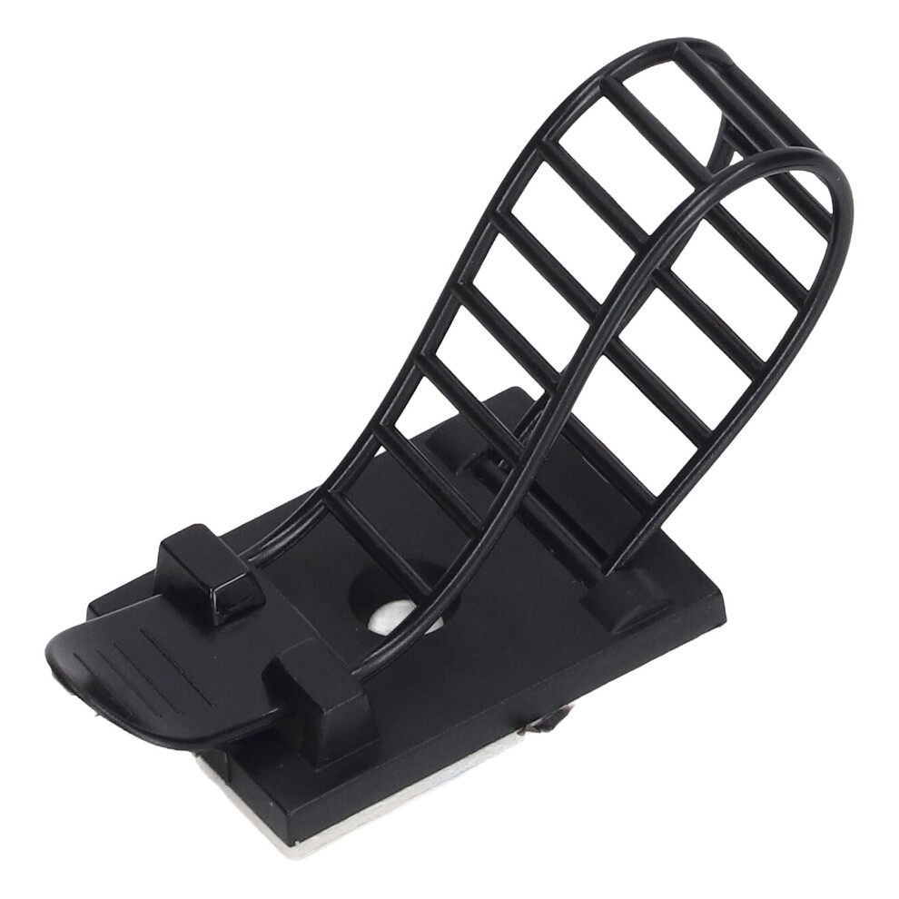 100Pcs Black Adhesive Cable Clips - Strong Reusable Adjustable Ties 3141371319579