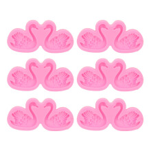 Moule à gâteau pour fondant et cire à bougie, moule en silicone DIY avec motif cygne 3D, outil de loisirs créatifs en silicone de qualité