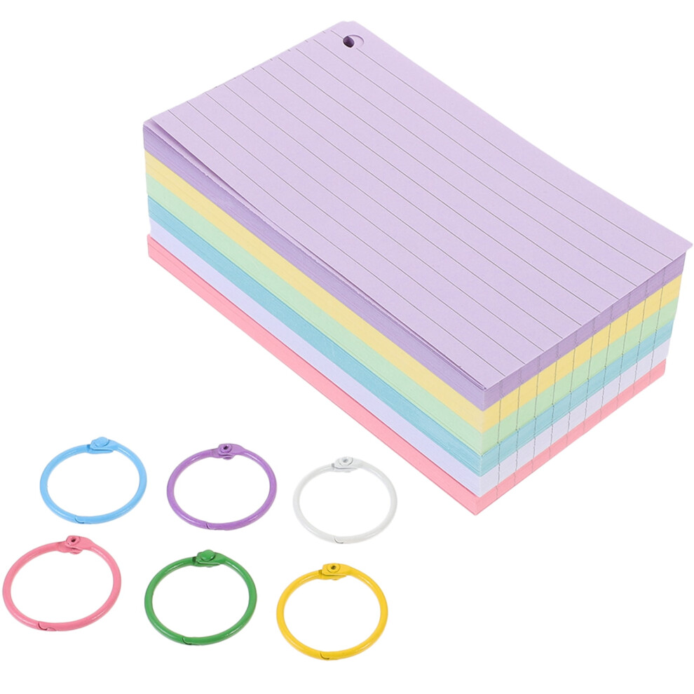 1 Set Index Cards With Rings Study Flash Cards Single Hole Punched Flashcards Studying Note Card 9191629264094