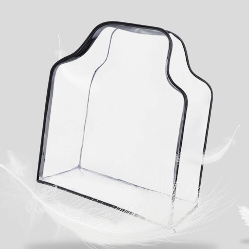 Τσάντα τουαλέτας ταξιδιού Wovilon Clear PVC, αδιάβροχη βινυλίου με φερμουάρ, λαβές, θήκη 1