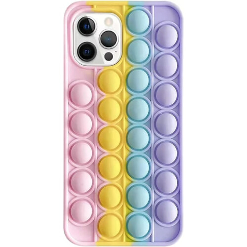 Capa Pop It Fidget compatível com iPhone 14 Pro Max - Multicolorida