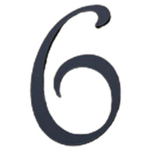 Numéros de porte noirs DAMIFU 0~9 70 mm, finition polie, massifs, pour maison, appartement, 6