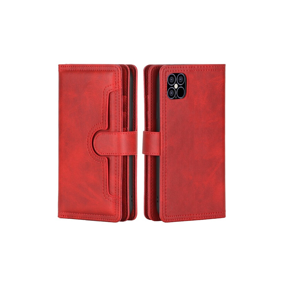 Leather Wallet Case Multi-Slot Compatible With Iphone 13 Red 9191629182947