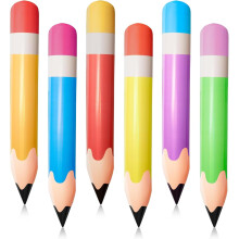 6 baloane creion de 27,6" multicolore pentru petrecerea de întoarcere la școală, sala de clasă, ziua de naștere, decor interior/exterior -