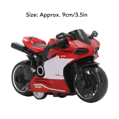 Pull Back Alloy Motorcycle Toy for Kids - Red, 9cm Innovative Collection 2
