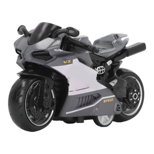 Pull Back Alloy Motorcycle Toy for Kids, 9cm Grey Simulation Model 1