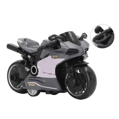 Pull Back Alloy Motorcycle Toy Grey, 9cm Kids Gift Collection 2