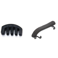 Rubber 4/4 Violin Practice Mute Black with 4/4 Black Violin Shoulder Rest Fully Adjustable for Both Height and Angle
