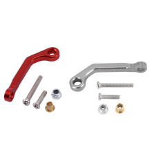2 Set for WPL B1 B14 B24 C14 C24 B16 B26 B36 Q60 Q63 Q64 Q65 RC Car Spare Parts Metal Servo Pull Rod, Grey & Red