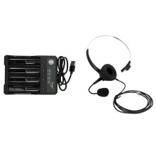 Fast Charger for 18350 18500 18650 Battery Aaa Li-Ion Battery & RJ9 Call Center Headphone Monaural Headphone