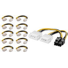 10Pc 4 Pin Male to 8 Pin Female CPU Power Converter Cable with 10PC 2 4 Pin to 8-Pin PCI Video Card Adapter Cord