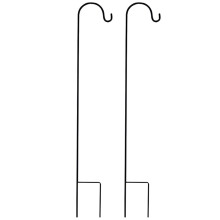 2 Pcs Shepherd Hooks Rust Resistant Garden Stake Metal Plant Stand Hanger Bird Feeder Pole, 120X10X1cm & 80.5X10X1cm
