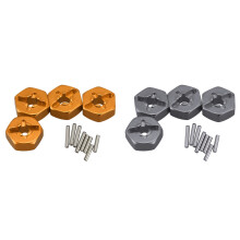 8Pcs Aluminum Alloy 12mm Combiner Wheel Hub Hex Adapter Upgrades for 144001 1/14 RC Car Parts,Yellow & Grey