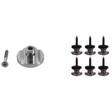 1 Pcs Jazz Bass/Precision Bass String Guide - Chrome & 6 Pcs Mushrooms Guitar Strap Buttons Strap Locks Chrome