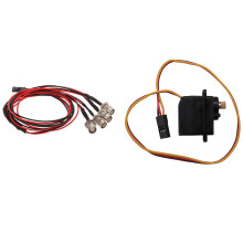 2 Pcs RC Car Part: 1 Pcs 4 LED Lights Kit 2 White 2 Red & 1 Pcs 3.5KG Upgrade Metal Gear Servo