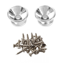 2 x Electric Acoustic Guitar Bass Strap Button Screw Lock Pins Pegs Pads Silver & 30Pcs Pickguard Screw