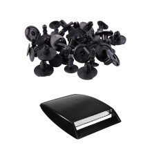 20 Pcs Lock Push Screw Pin Clips & 1x Universal Car Decorative Air Flow Intake Scoop Bonnet Vent Cover Hood