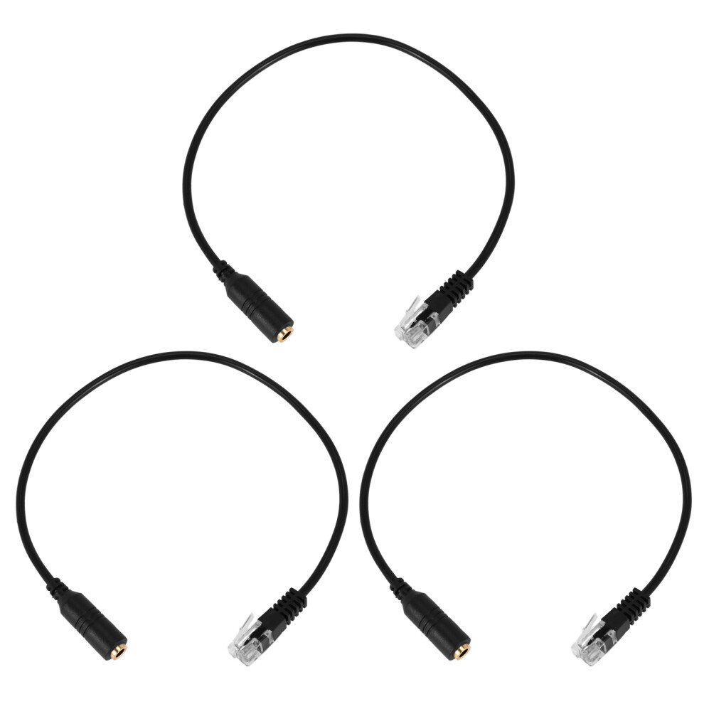 3X 3.5Mm Plug Jack To Rj9 For Headset To For Office Phone Adapter Cable 6032981980969