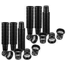 200 Pack 1,77 Zoll Netz Becher Schlitz Geflecht Breiter Lippen Filter Pflanze Netz Topf Eimer Korb für Hydroponik Aquaponik Orchideen