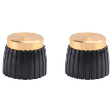 40X Guitar AmP Amplifier Knobs Push- Negro + Gold Cap para Amplifier