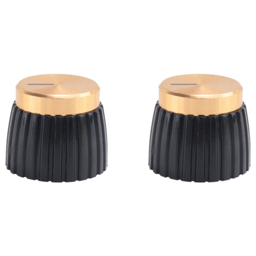 40X Guitar AmP Amplifier Knobs Push- Negro + Gold Cap para  Amplifier
