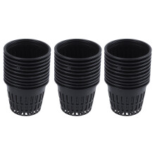 30Pcs 3 Inch Heavy Duty Mesh Pot Net Cup Basket Hydroponic Aeroponic Planting Grow Clone Black