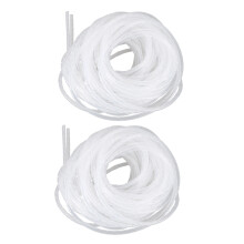 2X Cable Organizer Manager Spiral Wrap Band 6Mm Dia 15M Comprimento Branco