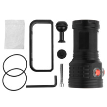 Underwater Photography Flashlight, Super Bright Dive Light with LED Illumination, 80M Deep Sea Use Durable Aluminum Alloy Waterproof Video Light for S