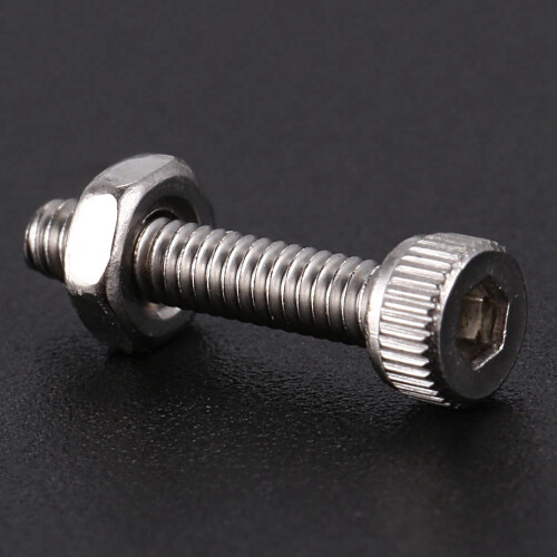 100Set M2X10mm Toma Hexagonal Cabeza Tapa Moleteada TORNILLOS Pernos Tuerca 2