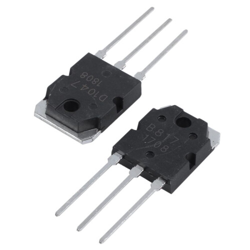 10Pcs Silicon Transistor - D 1047 + B 817, 200 V, 12 A 2