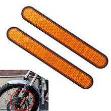 2X Motorrad Gabel Reflektor Aufkleber Unter Schenkel Schieberegler Sicherheit Warnung für Softail Sportster 883 1200 Gelb