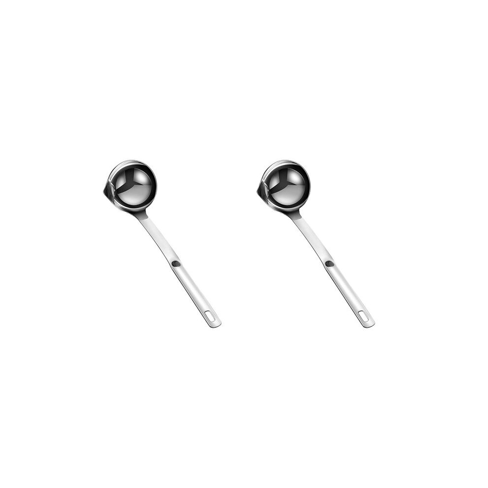 2X Oil Seperator Spoon,Stainless Steel Oil Filter Spoon Soup With Long Handle Oil Soup Cooking Strainer Filter Soup 6031193755792