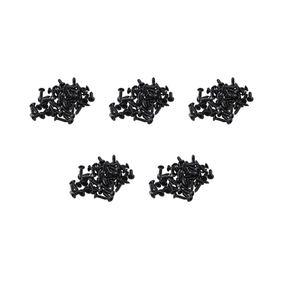 250X Guitar Bass Screws Parts For Scratchplates Pickguard, Black 6032768053886