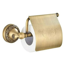 Luxe toiletrolhouder van antiek messing, met verborgen schroeven voor extra stabiliteit, geschikt voor wandmontage en ruimtebesparende